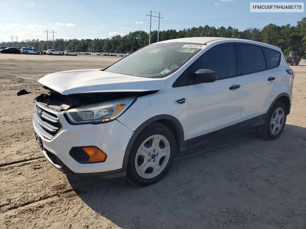 2017 Ford Escape S VIN: 1FMCU0F79HUA80775 Lot: 72422324