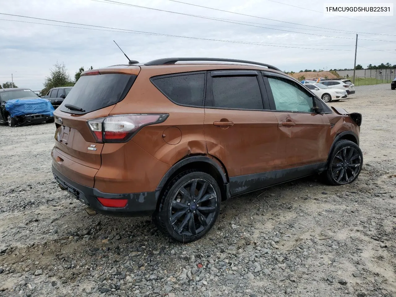 2017 Ford Escape Se VIN: 1FMCU9GD5HUB22531 Lot: 74542484