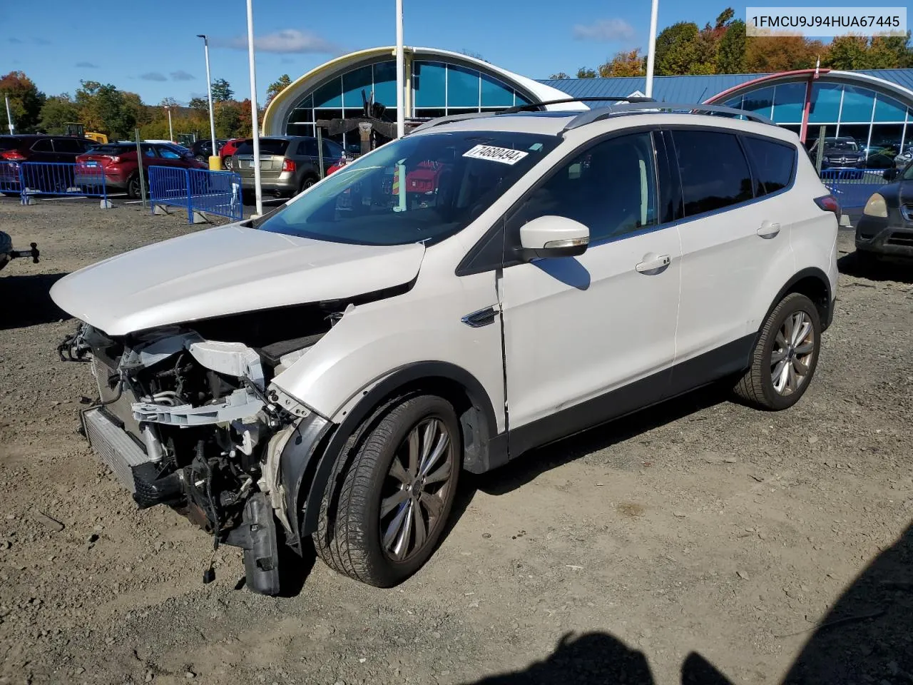 2017 Ford Escape Titanium VIN: 1FMCU9J94HUA67445 Lot: 74680494