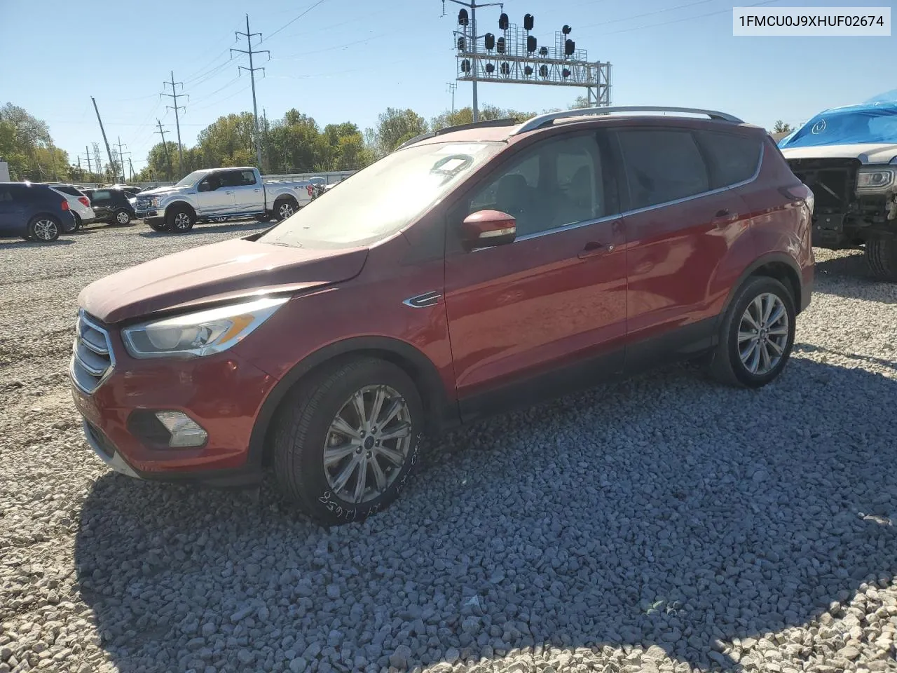 2017 Ford Escape Titanium VIN: 1FMCU0J9XHUF02674 Lot: 74978854