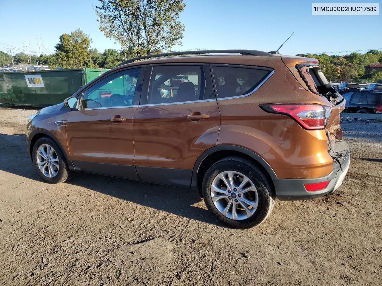 2017 Ford Escape Se VIN: 1FMCU0GD2HUC17589 Lot: 75098704