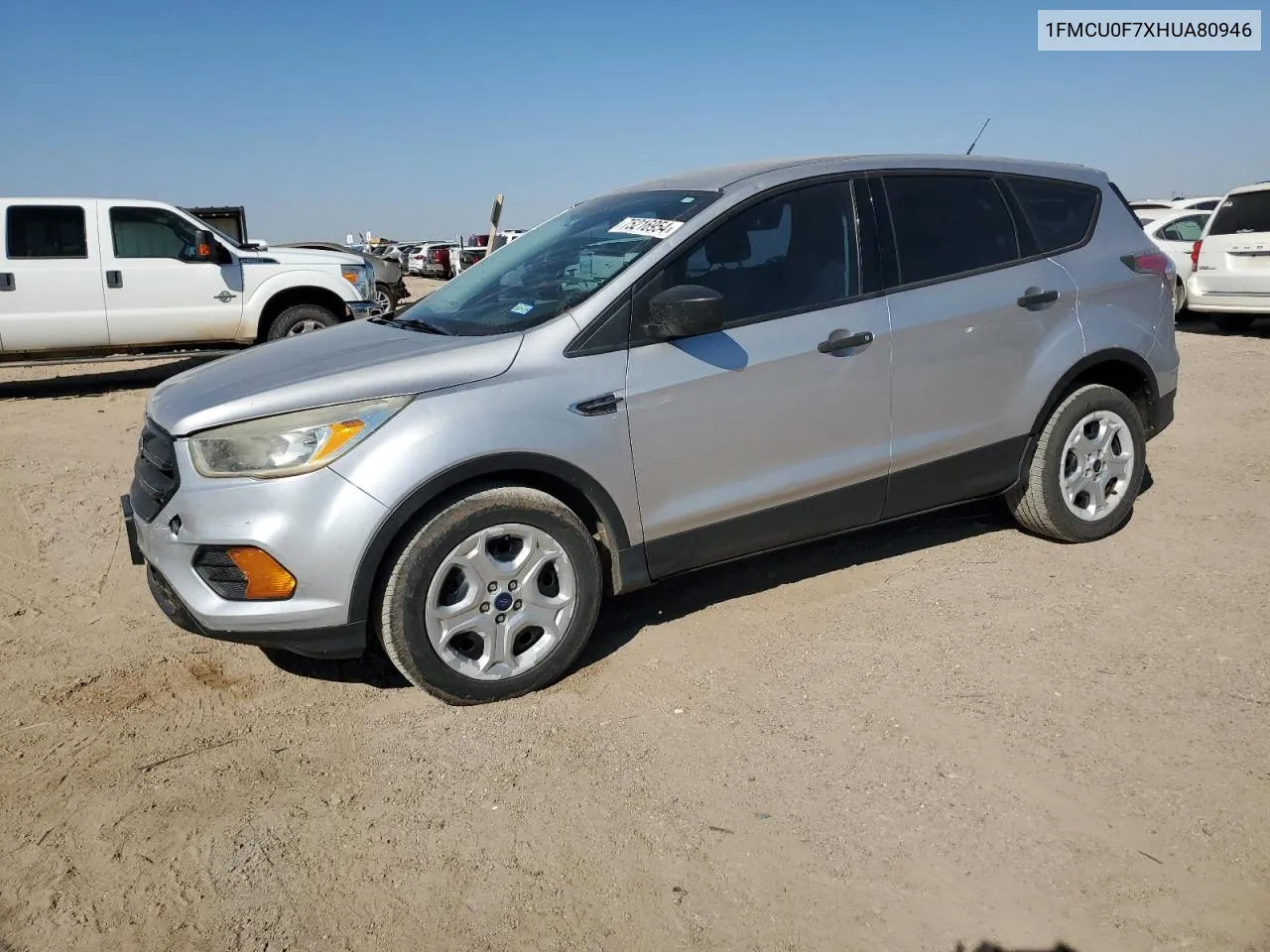 2017 Ford Escape S VIN: 1FMCU0F7XHUA80946 Lot: 75216954