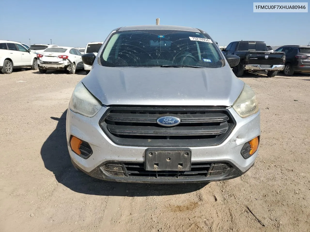 2017 Ford Escape S VIN: 1FMCU0F7XHUA80946 Lot: 75216954