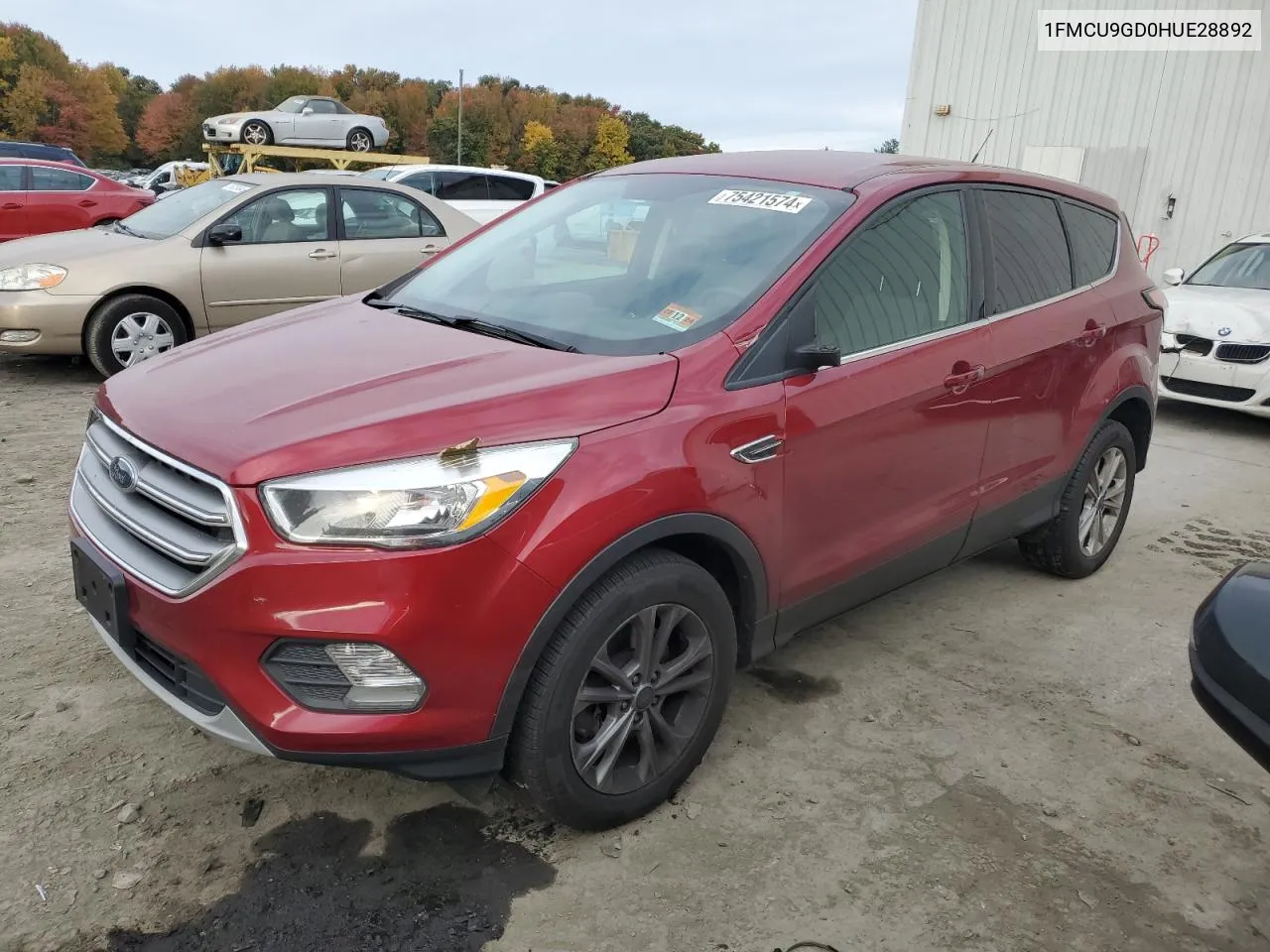 2017 Ford Escape Se VIN: 1FMCU9GD0HUE28892 Lot: 75421574