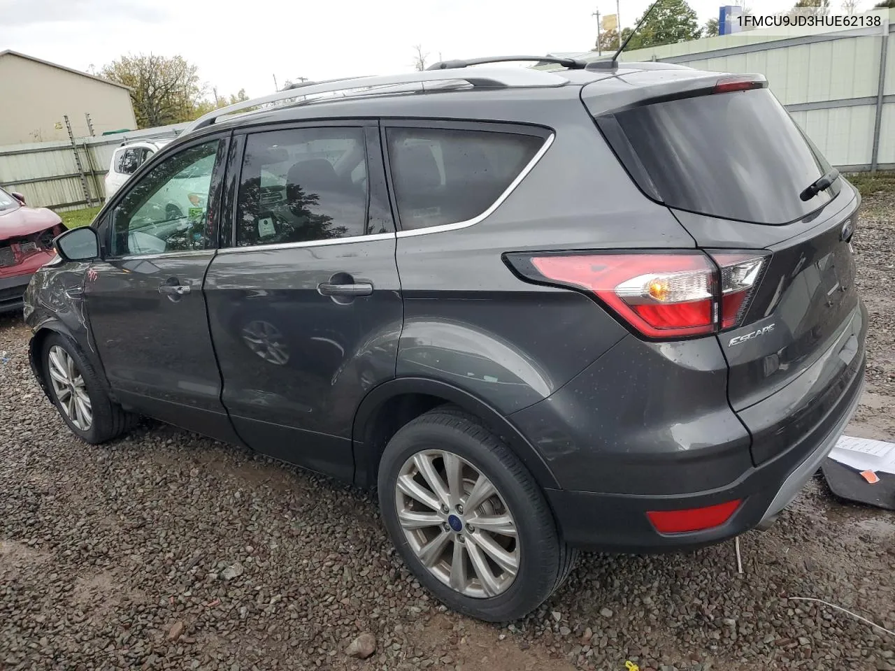 2017 Ford Escape Titanium VIN: 1FMCU9JD3HUE62138 Lot: 75644924