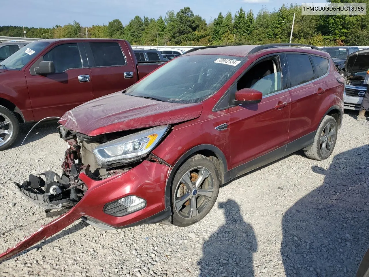 2017 Ford Escape Se VIN: 1FMCU0GD6HUC18955 Lot: 76052134