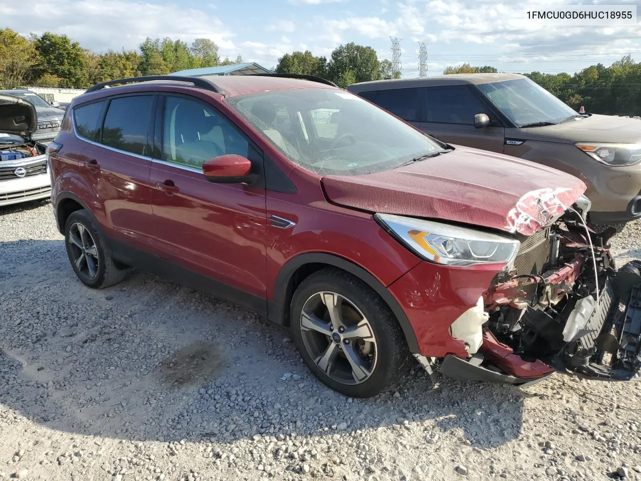 2017 Ford Escape Se VIN: 1FMCU0GD6HUC18955 Lot: 76052134