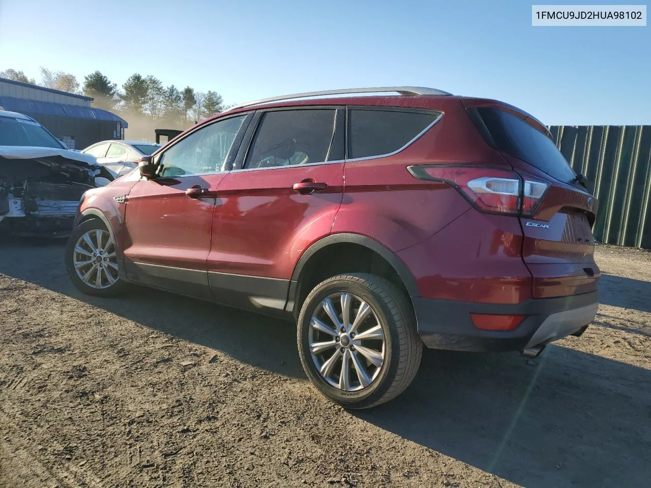 2017 Ford Escape Titanium VIN: 1FMCU9JD2HUA98102 Lot: 76527394