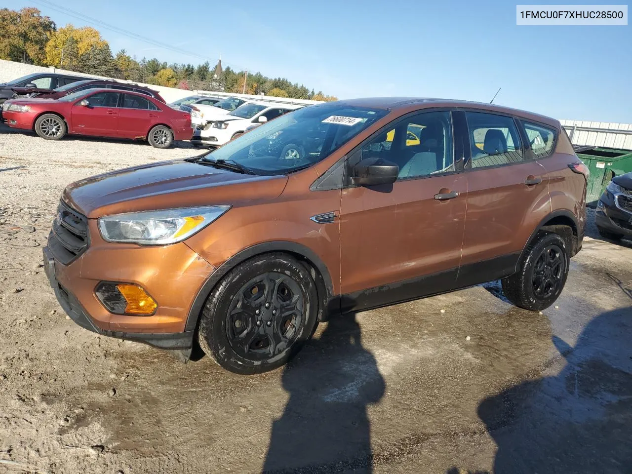 2017 Ford Escape S VIN: 1FMCU0F7XHUC28500 Lot: 76600714