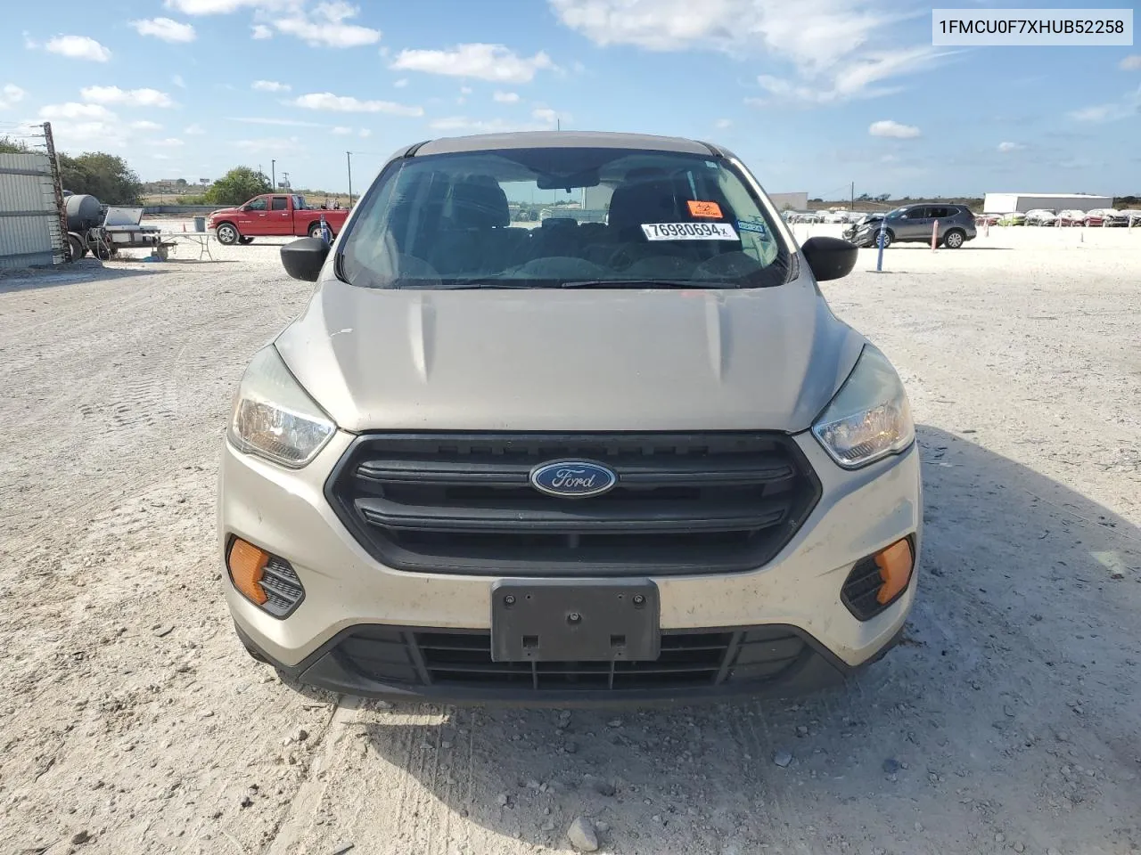 2017 Ford Escape S VIN: 1FMCU0F7XHUB52258 Lot: 76980694