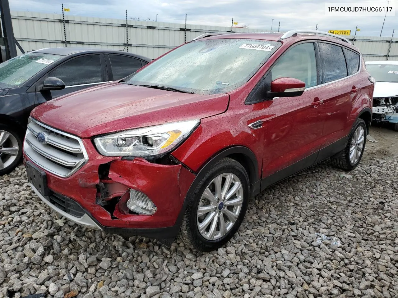 2017 Ford Escape Titanium VIN: 1FMCU0JD7HUC66117 Lot: 77660784