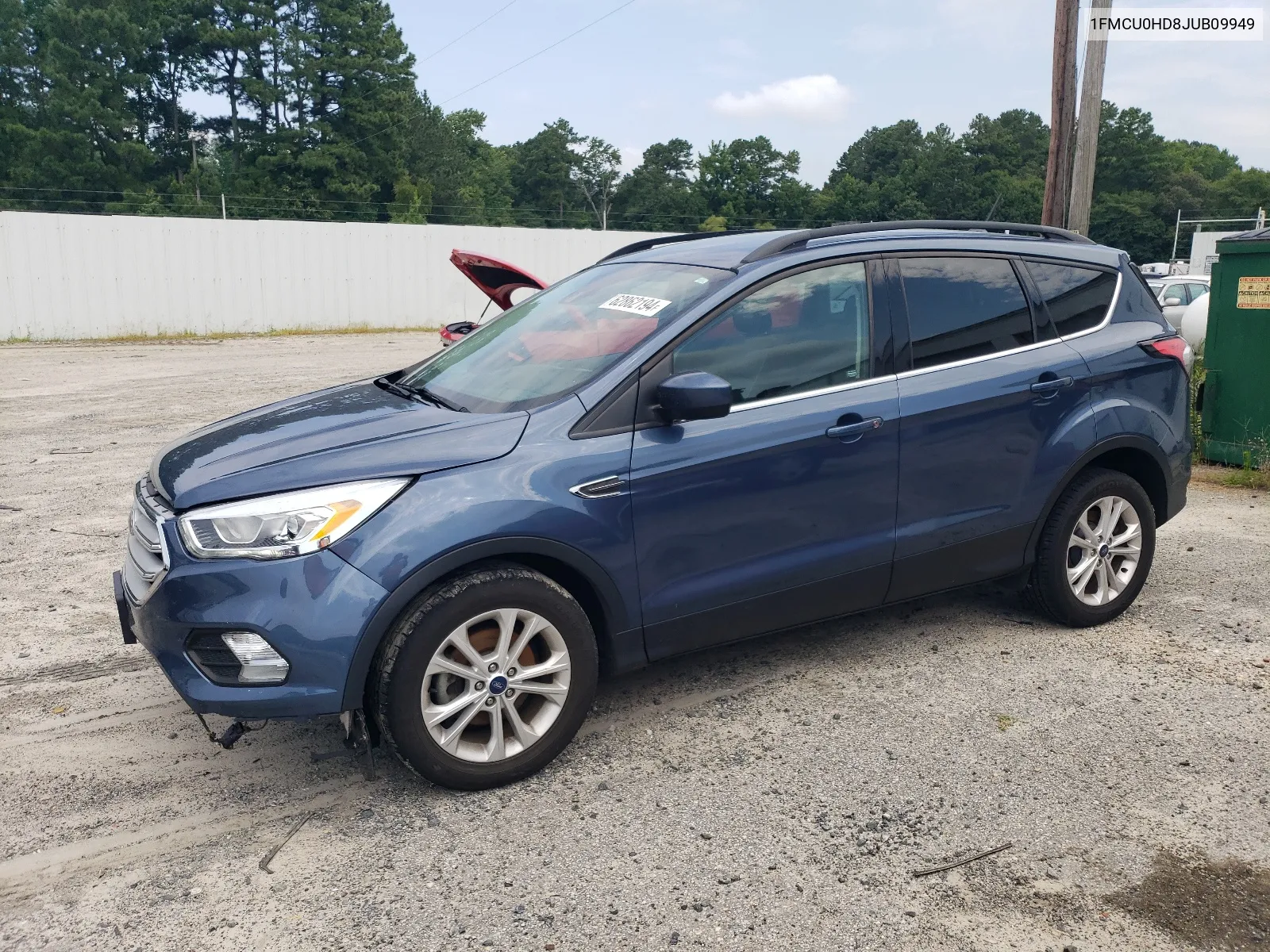 2018 Ford Escape Sel VIN: 1FMCU0HD8JUB09949 Lot: 62862194