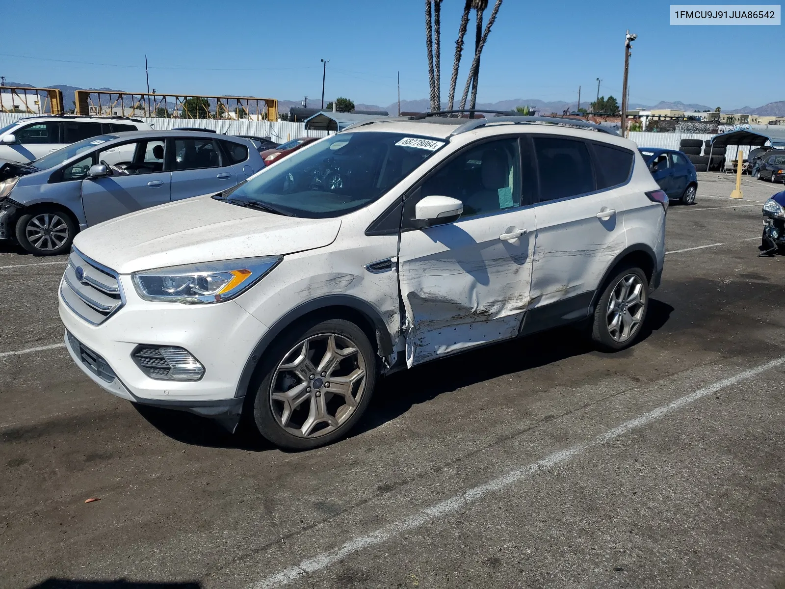 2018 Ford Escape Titanium VIN: 1FMCU9J91JUA86542 Lot: 68278064