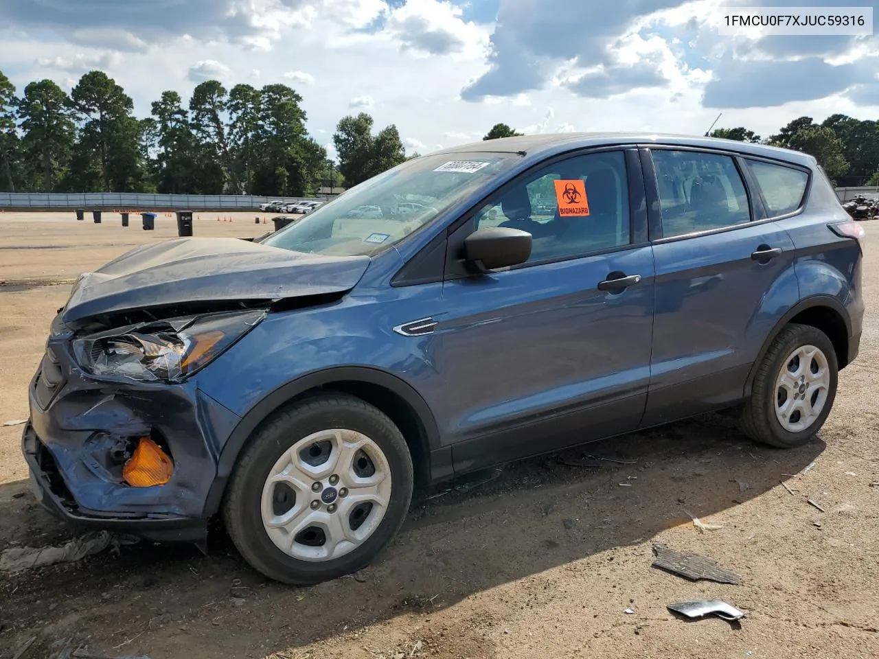 2018 Ford Escape S VIN: 1FMCU0F7XJUC59316 Lot: 68907154