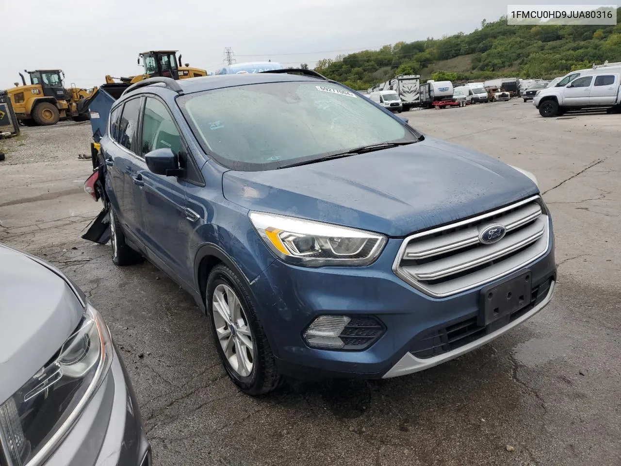 2018 Ford Escape Sel VIN: 1FMCU0HD9JUA80316 Lot: 69277004