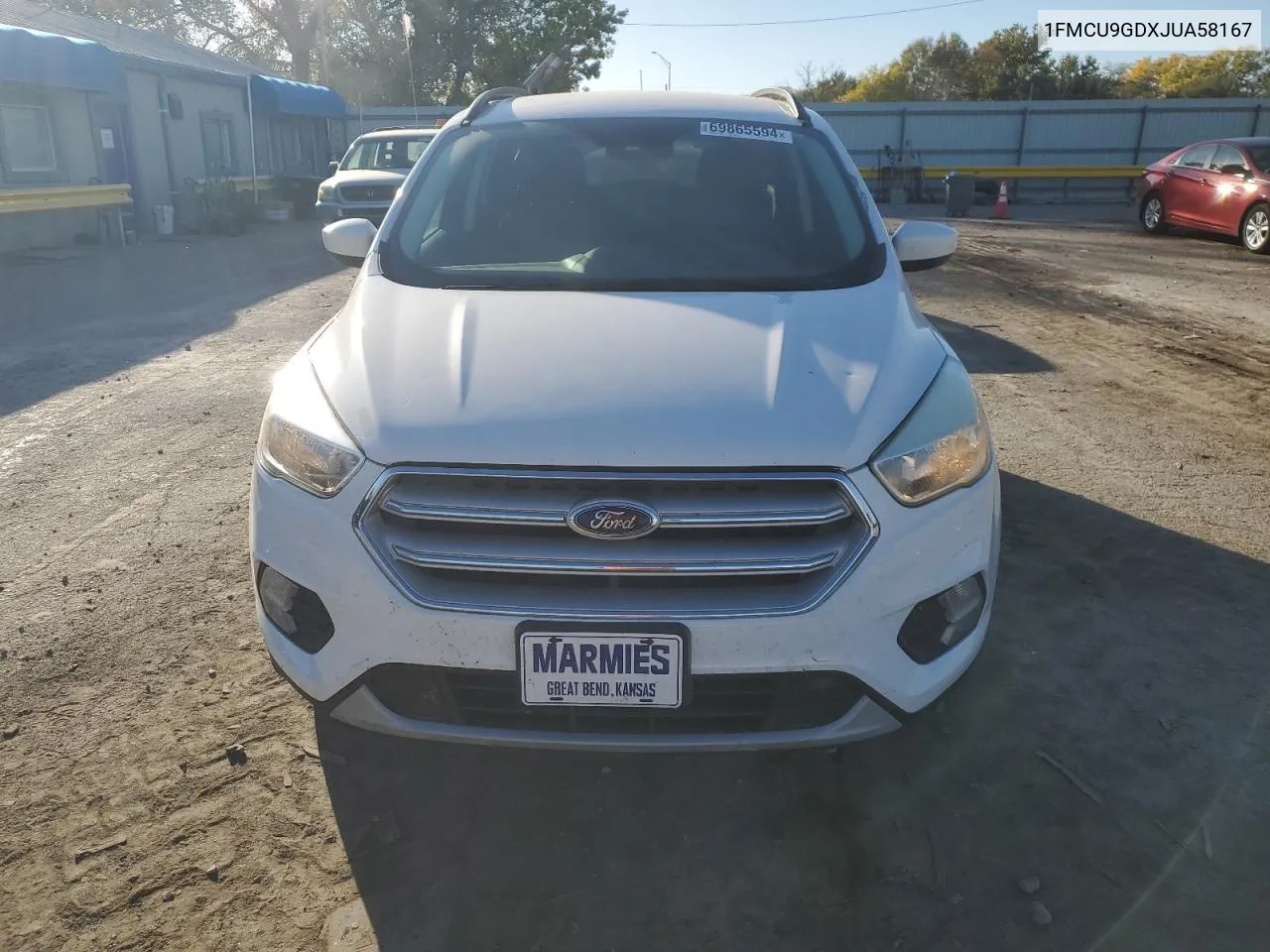 2018 Ford Escape Se VIN: 1FMCU9GDXJUA58167 Lot: 69865594