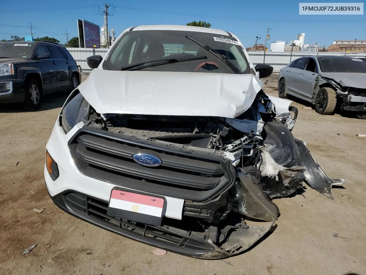 2018 Ford Escape S VIN: 1FMCU0F72JUB39316 Lot: 69950674