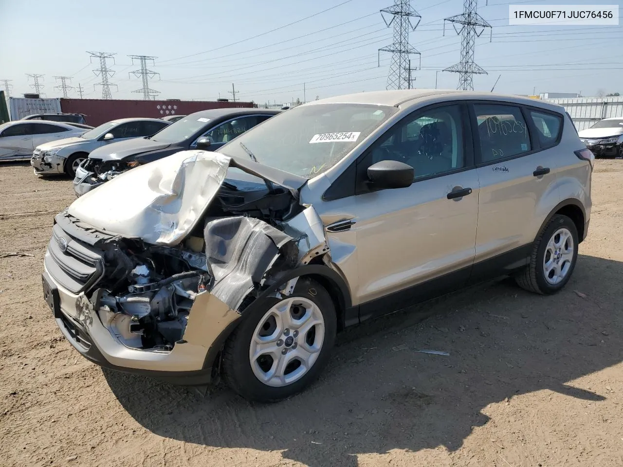 2018 Ford Escape S VIN: 1FMCU0F71JUC76456 Lot: 70965254