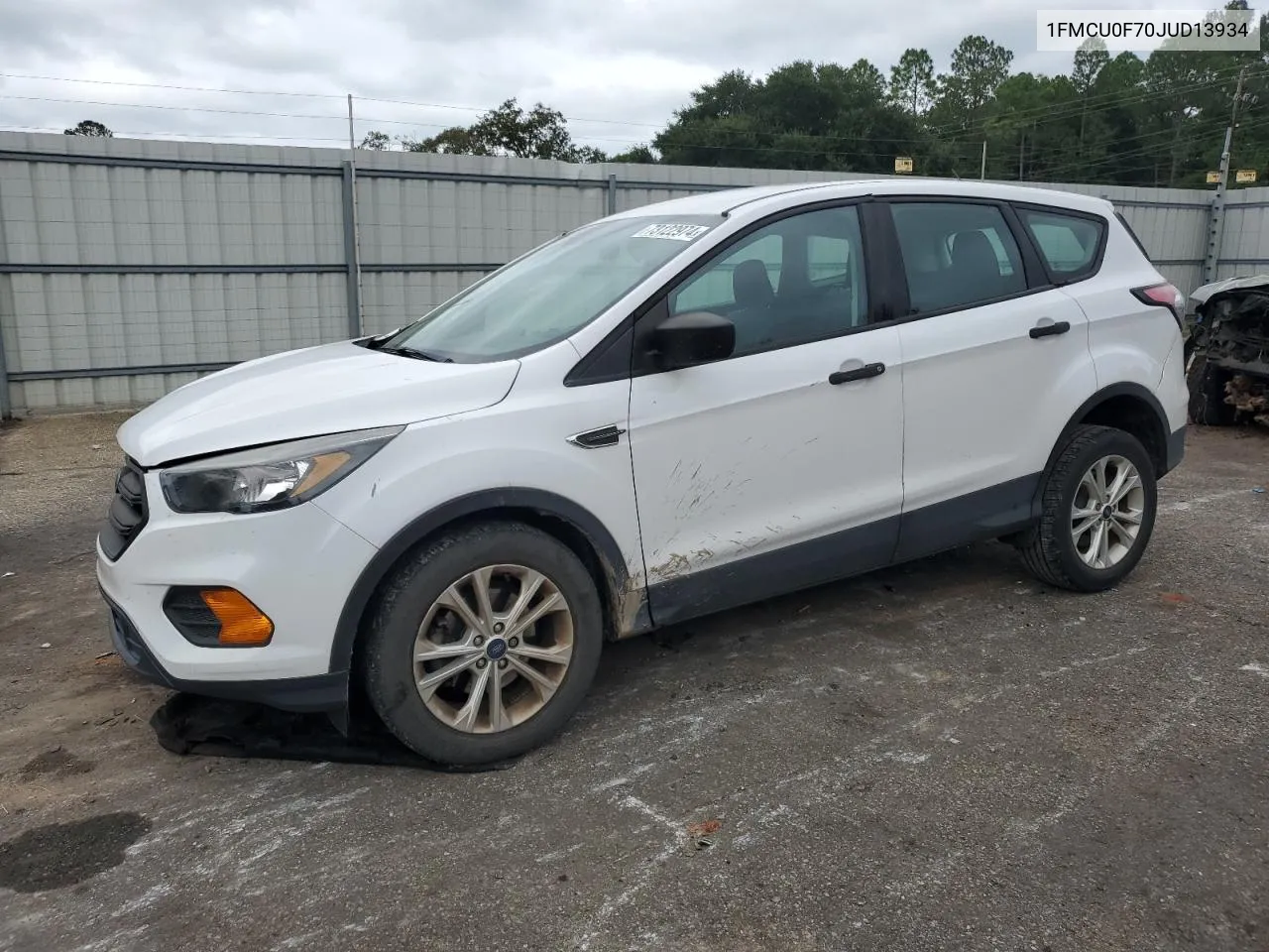 2018 Ford Escape S VIN: 1FMCU0F70JUD13934 Lot: 73122974