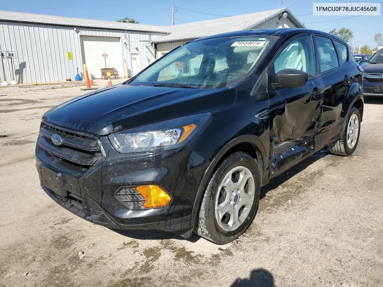 2018 Ford Escape S VIN: 1FMCU0F78JUC45608 Lot: 74554074