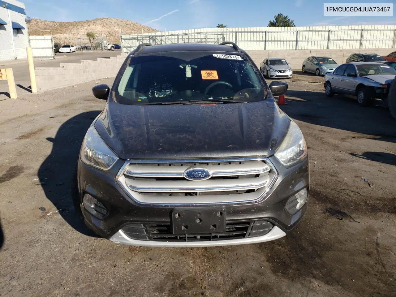 2018 Ford Escape Se VIN: 1FMCU0GD4JUA73467 Lot: 75100874