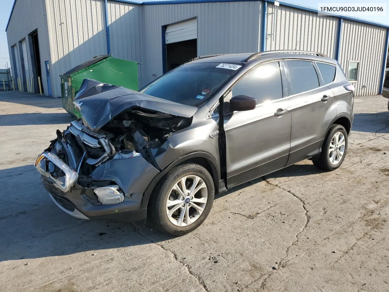 2018 Ford Escape Se VIN: 1FMCU9GD3JUD40196 Lot: 75271434