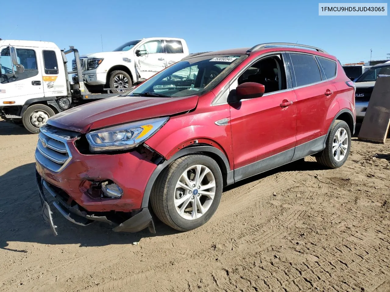 2018 Ford Escape Sel VIN: 1FMCU9HD5JUD43065 Lot: 75309094