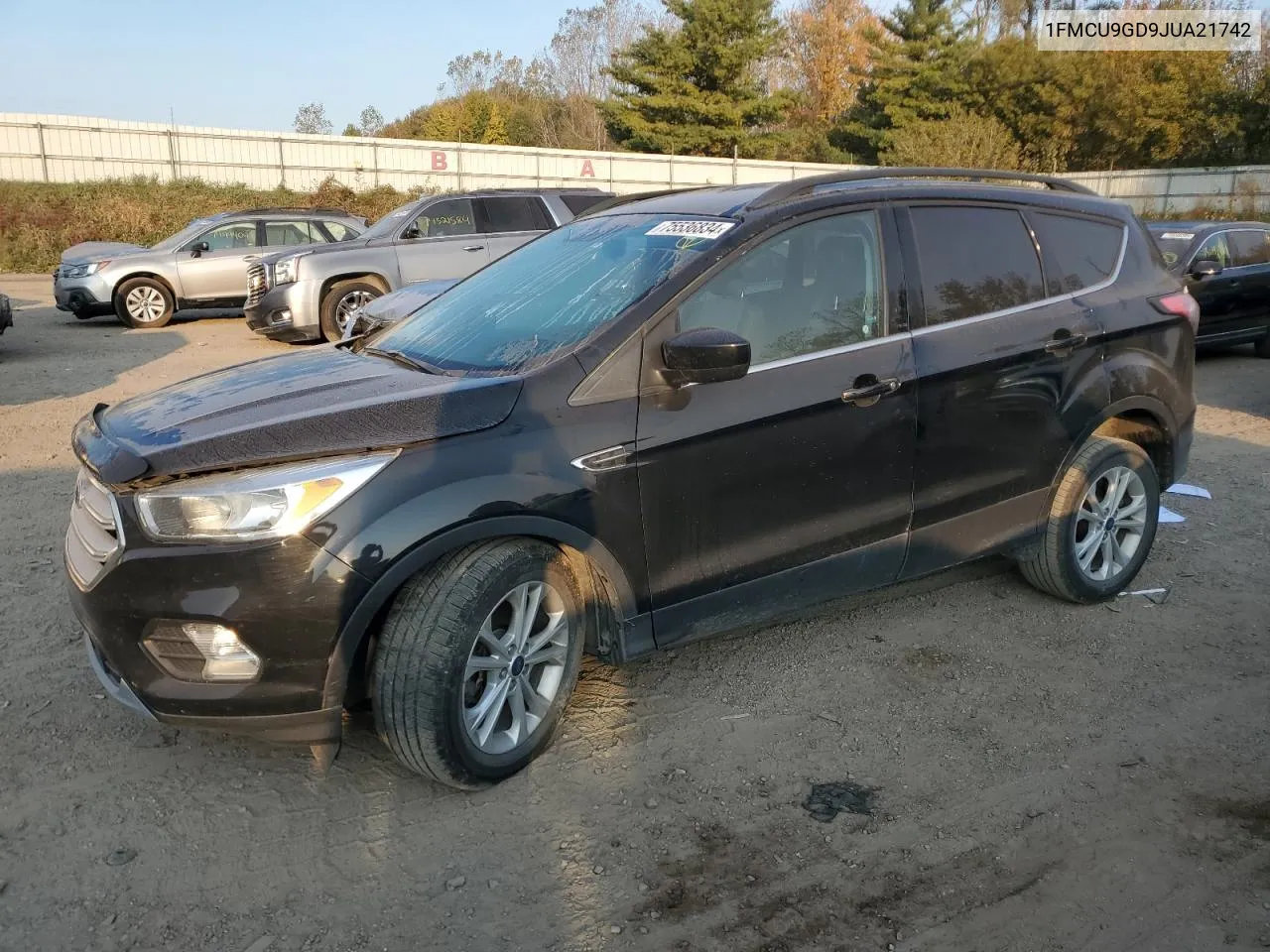 2018 Ford Escape Se VIN: 1FMCU9GD9JUA21742 Lot: 75536834