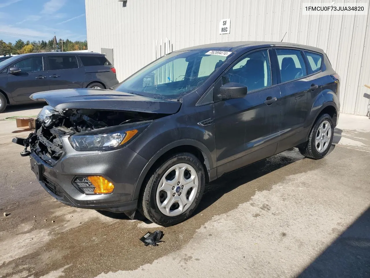 2018 Ford Escape S VIN: 1FMCU0F73JUA34820 Lot: 76289474