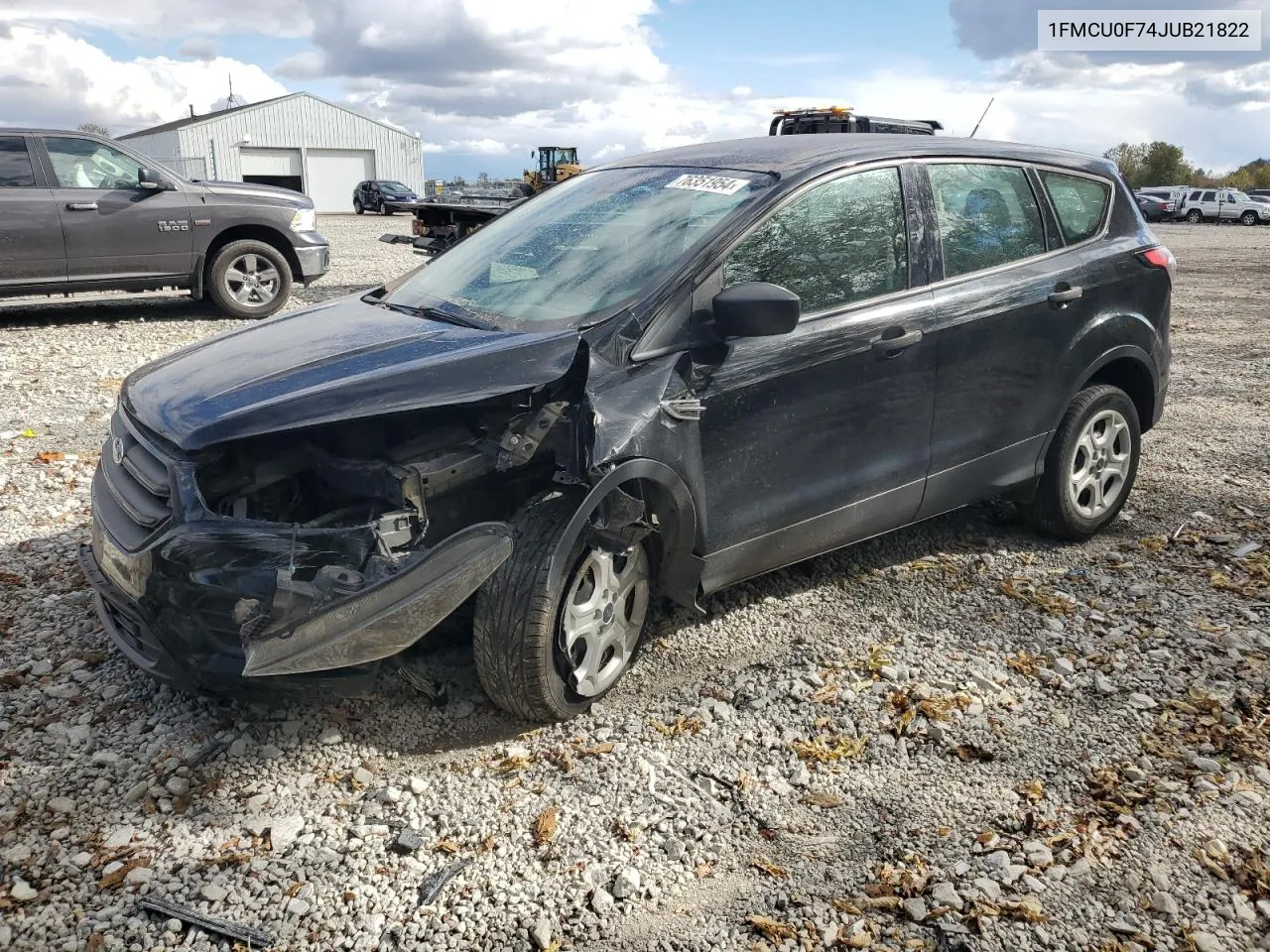 2018 Ford Escape S VIN: 1FMCU0F74JUB21822 Lot: 76351954