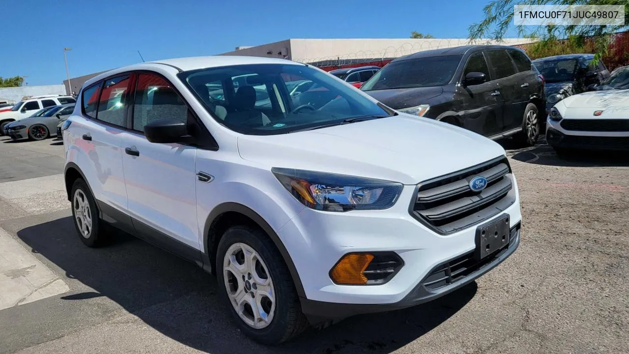 2018 Ford Escape S VIN: 1FMCU0F71JUC49807 Lot: 76511704