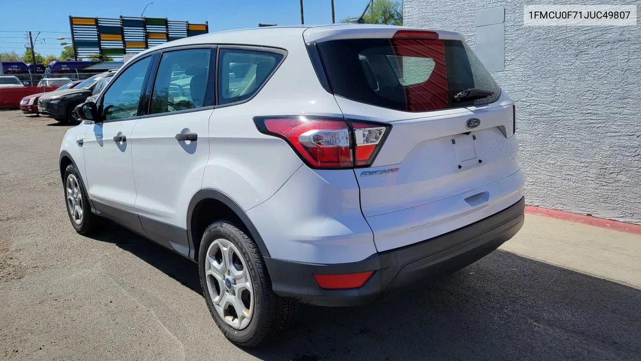 2018 Ford Escape S VIN: 1FMCU0F71JUC49807 Lot: 76511704