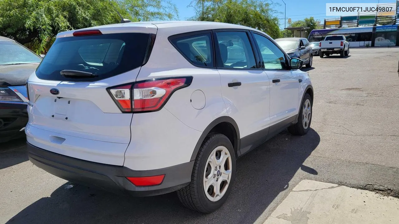 2018 Ford Escape S VIN: 1FMCU0F71JUC49807 Lot: 76511704