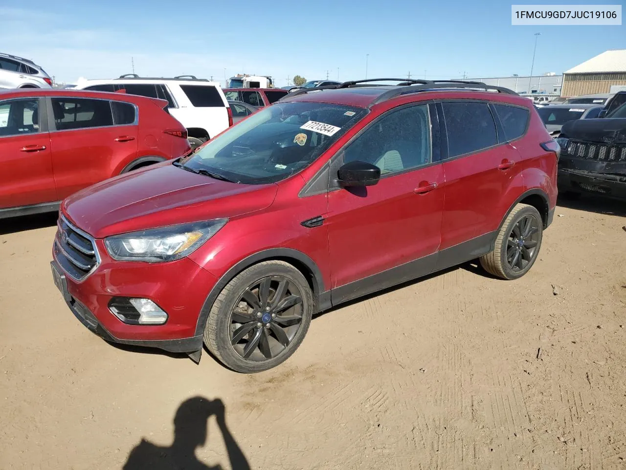 2018 Ford Escape Se VIN: 1FMCU9GD7JUC19106 Lot: 77213544