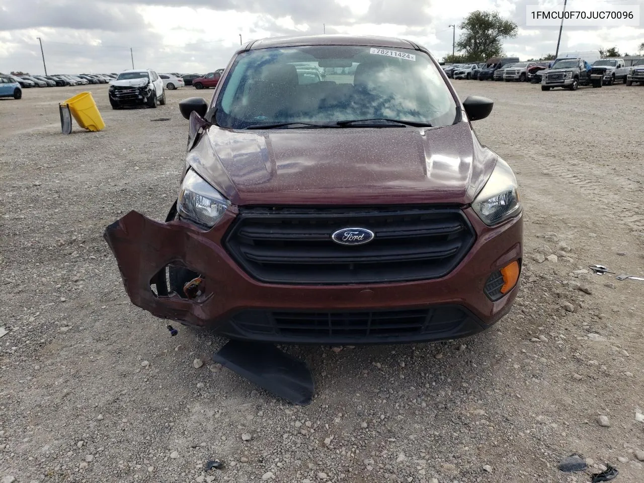 2018 Ford Escape S VIN: 1FMCU0F70JUC70096 Lot: 78211424