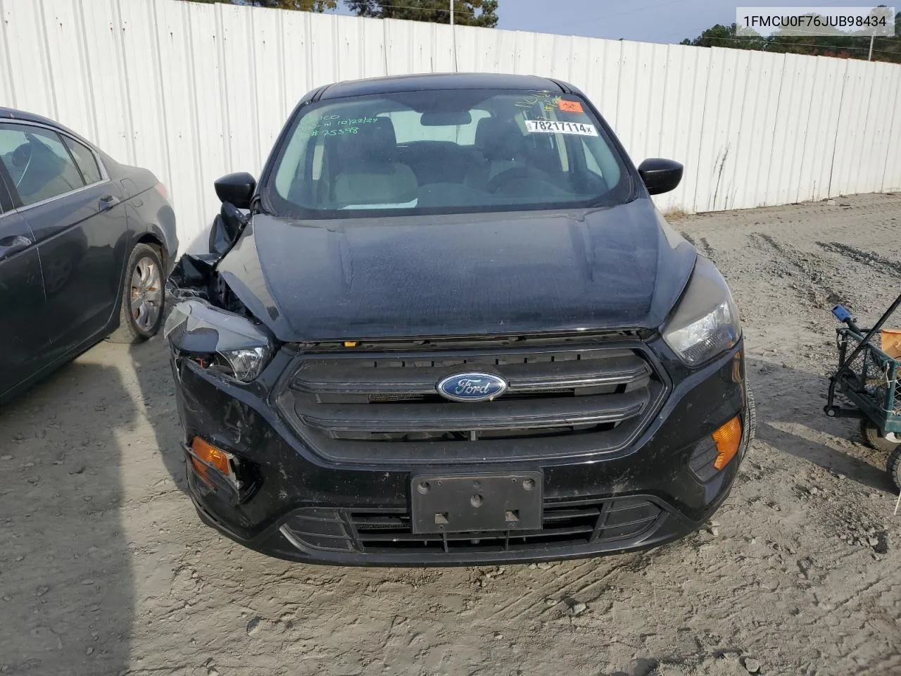 2018 Ford Escape S VIN: 1FMCU0F76JUB98434 Lot: 78217114