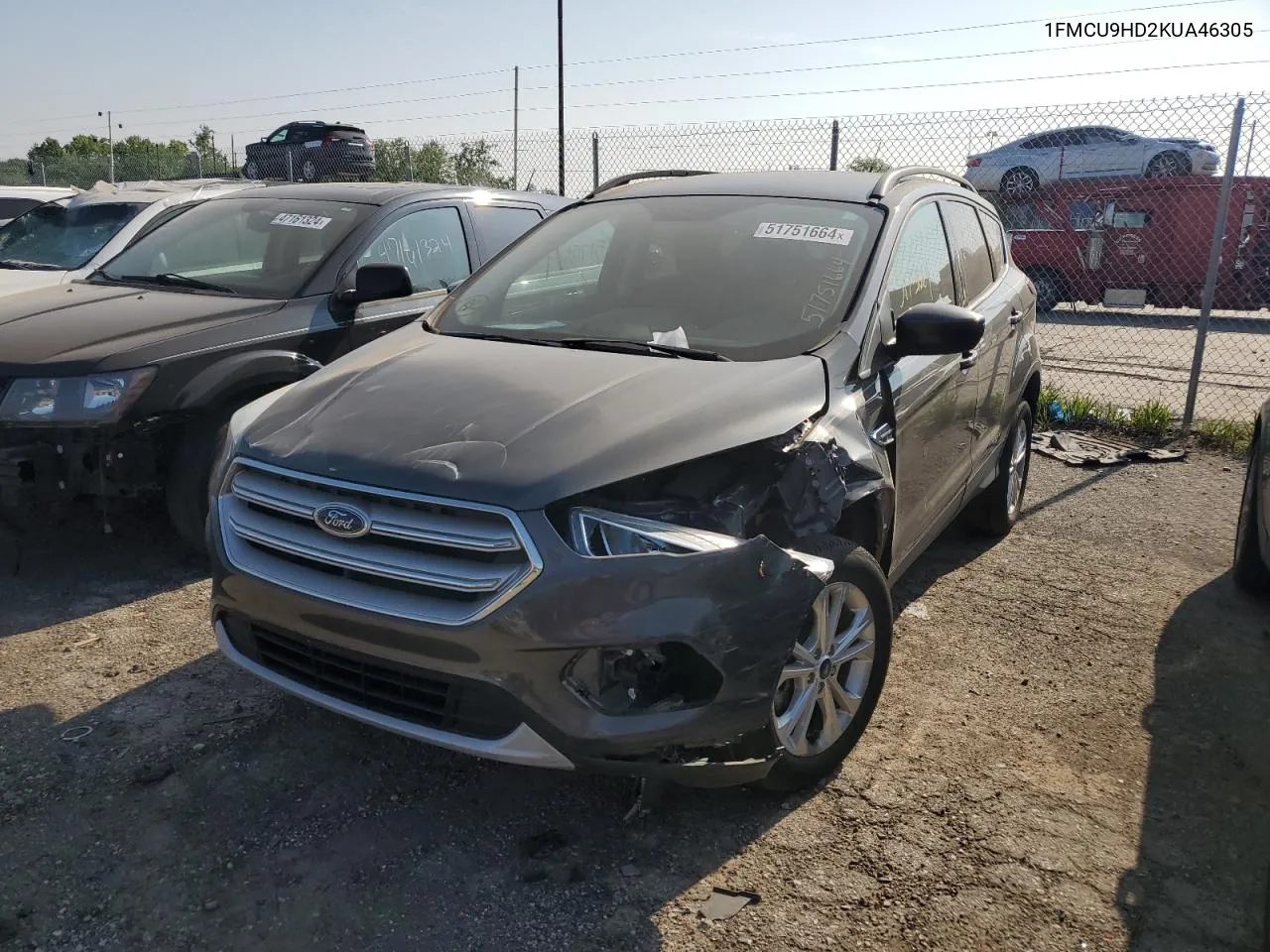 2019 Ford Escape Sel VIN: 1FMCU9HD2KUA46305 Lot: 51751664