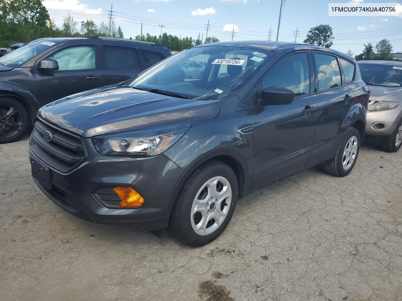 2019 Ford Escape S VIN: 1FMCU0F74KUA40756 Lot: 53219734