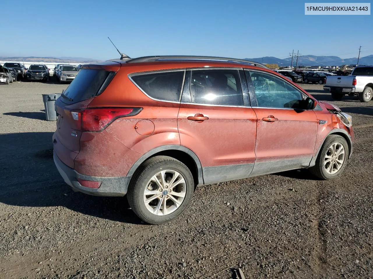 2019 Ford Escape Sel VIN: 1FMCU9HDXKUA21443 Lot: 67462864