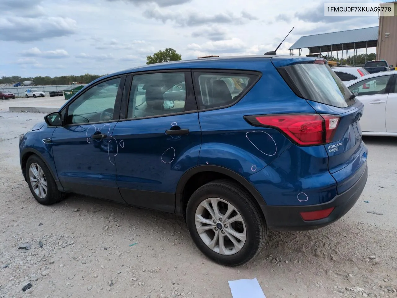 2019 Ford Escape S VIN: 1FMCU0F7XKUA59778 Lot: 71075364