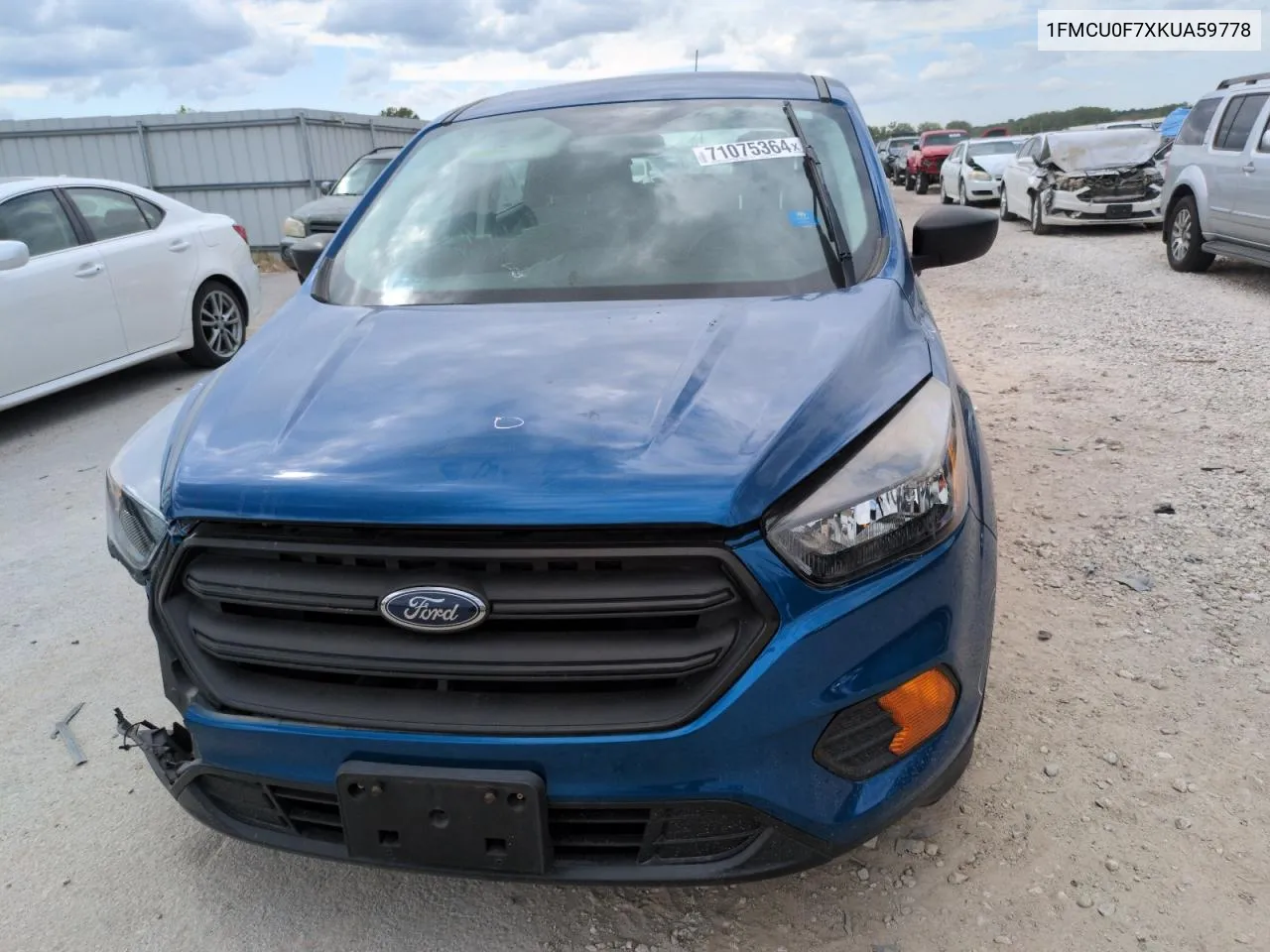 2019 Ford Escape S VIN: 1FMCU0F7XKUA59778 Lot: 71075364