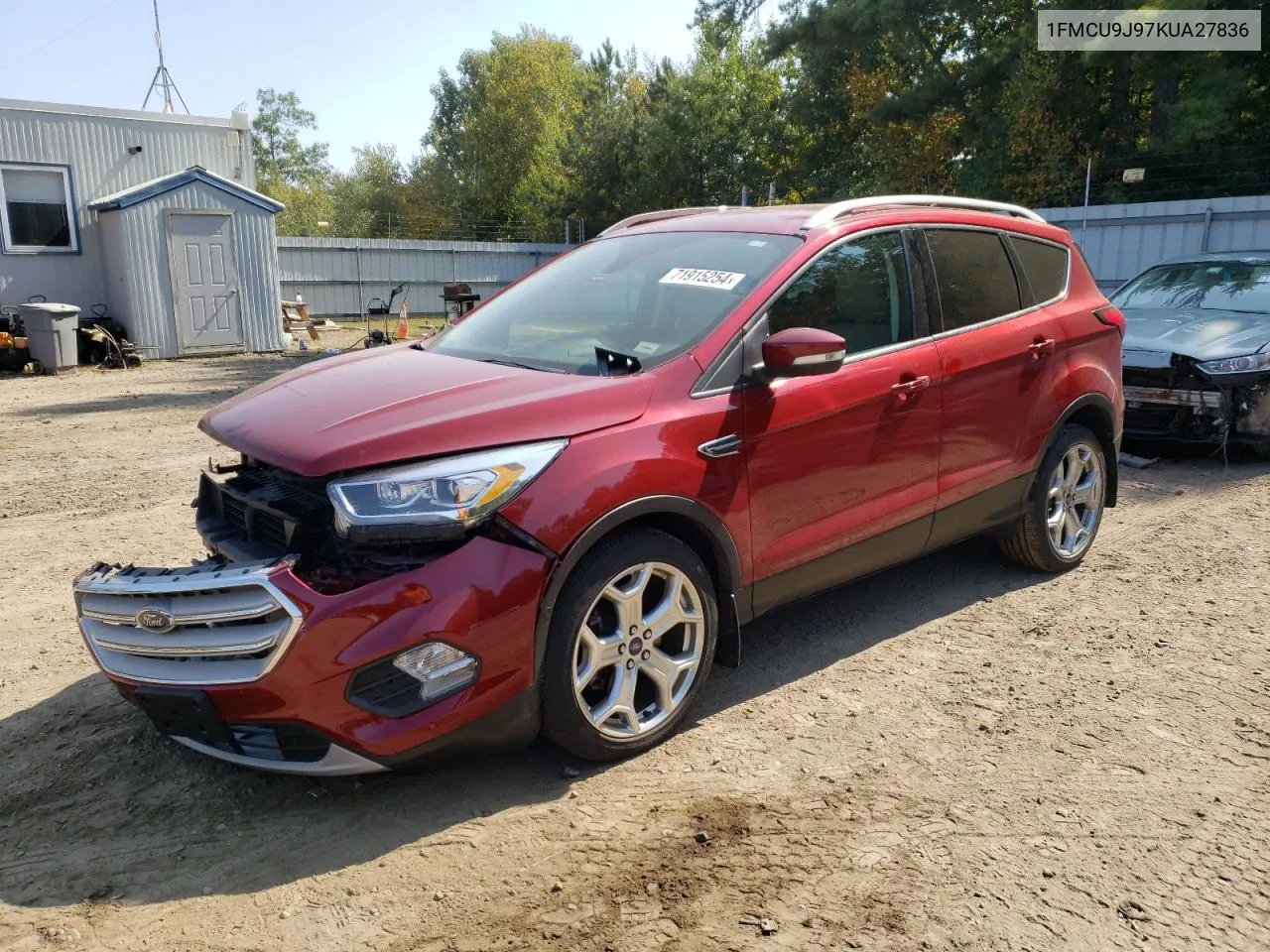 2019 Ford Escape Titanium VIN: 1FMCU9J97KUA27836 Lot: 71915254