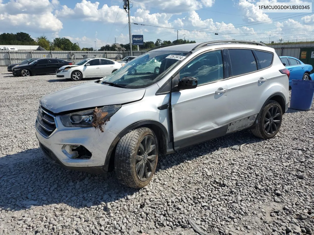 2019 Ford Escape Se VIN: 1FMCU0GD0KUB30345 Lot: 72673414