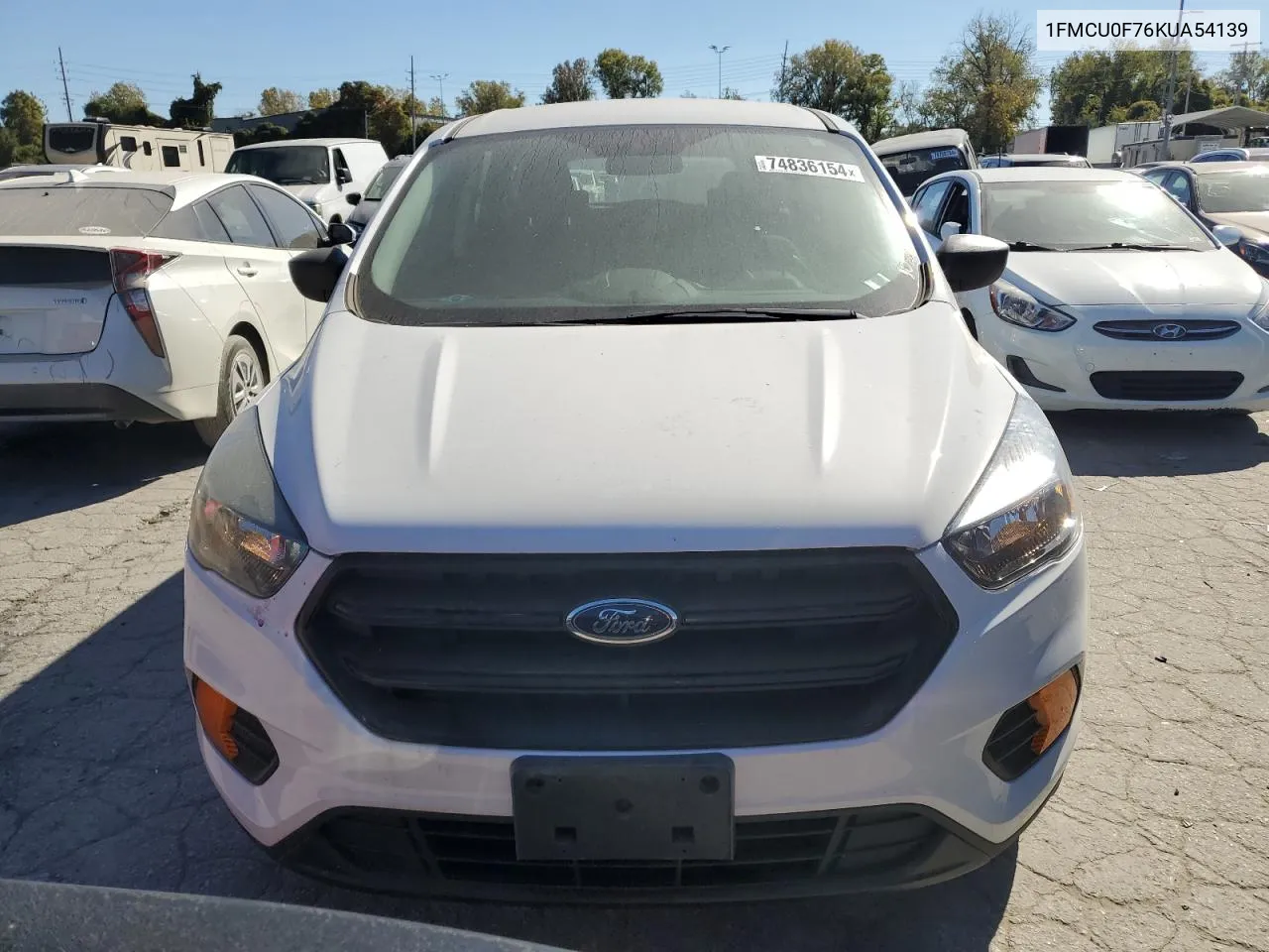 2019 Ford Escape S VIN: 1FMCU0F76KUA54139 Lot: 74836154