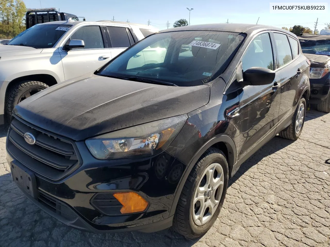 2019 Ford Escape S VIN: 1FMCU0F75KUB59223 Lot: 74836874