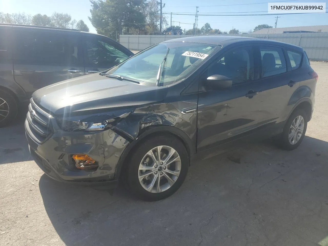 2019 Ford Escape S VIN: 1FMCU0F76KUB99942 Lot: 75211954