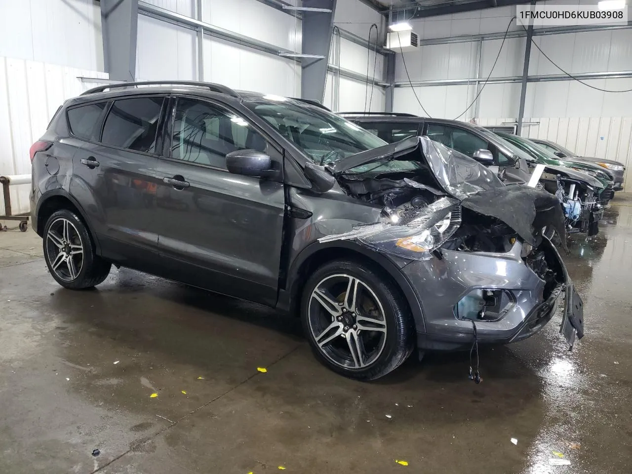 2019 Ford Escape Sel VIN: 1FMCU0HD6KUB03908 Lot: 75444464