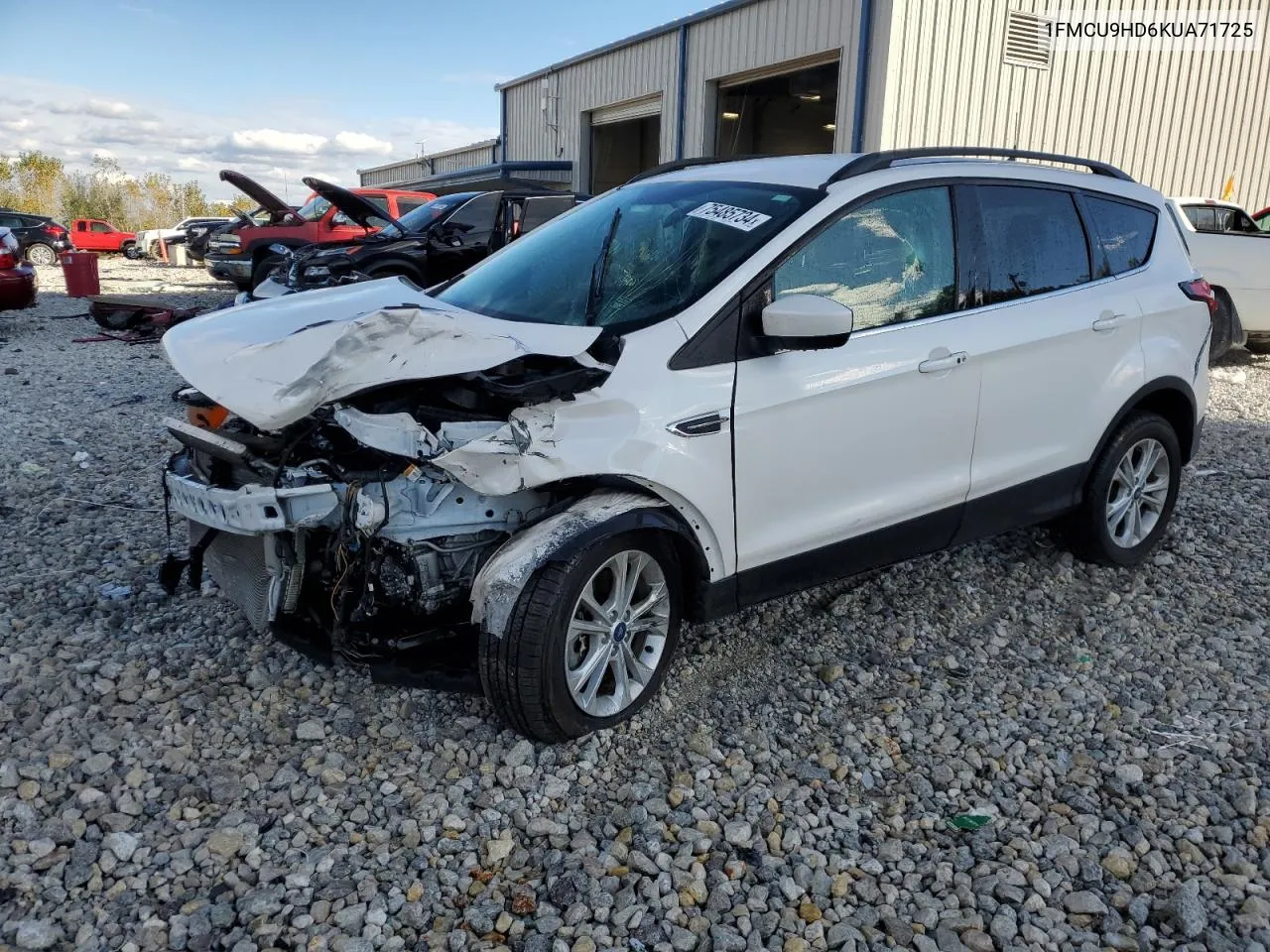 2019 Ford Escape Sel VIN: 1FMCU9HD6KUA71725 Lot: 75485734