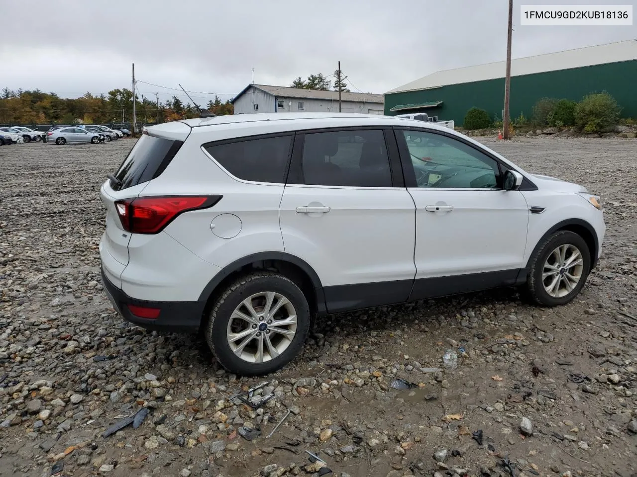 2019 Ford Escape Se VIN: 1FMCU9GD2KUB18136 Lot: 75502074