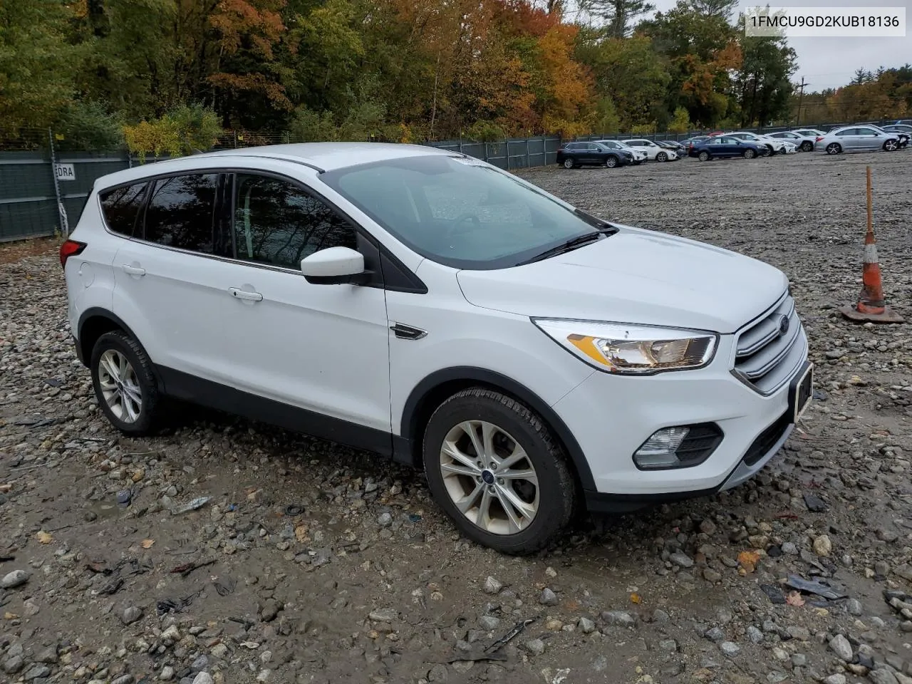 2019 Ford Escape Se VIN: 1FMCU9GD2KUB18136 Lot: 75502074